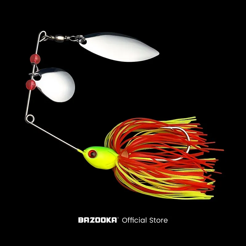Swim Jig hook Fishing Lure Silicone Skirts Spinners bait Metal double Spoon 15/17/18g