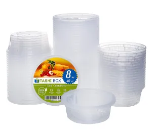 TashiBox Food Storage Deli Containers with Lids 16 oz, 40 sets