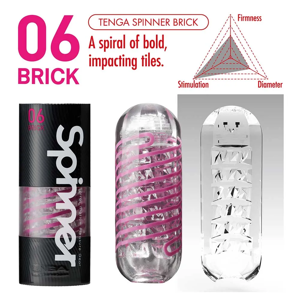 Tenga - Spinner Brick Masturbator - Transparant/Paars
