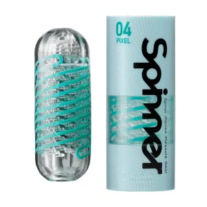 Tenga - Spinner Pixel Masturbator - Transparant/Turquoise