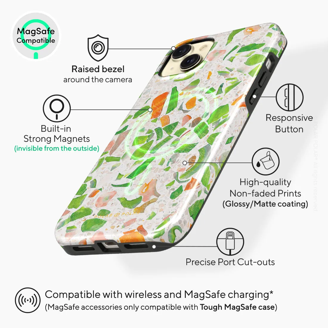 Terrazzo Green Custom - iPhone 15 Plus Case