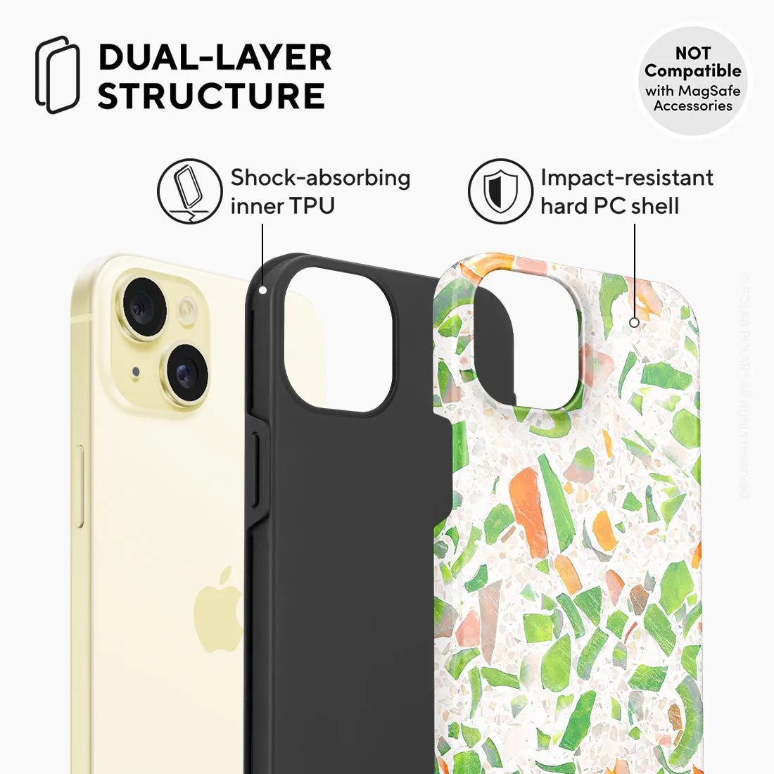 Terrazzo Green Custom - iPhone 15 Plus Case