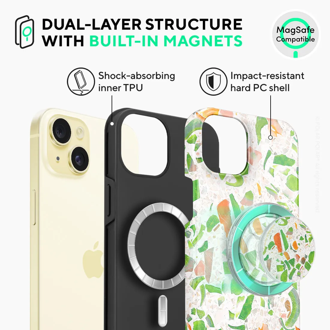 Terrazzo Green Custom - iPhone 15 Plus Case