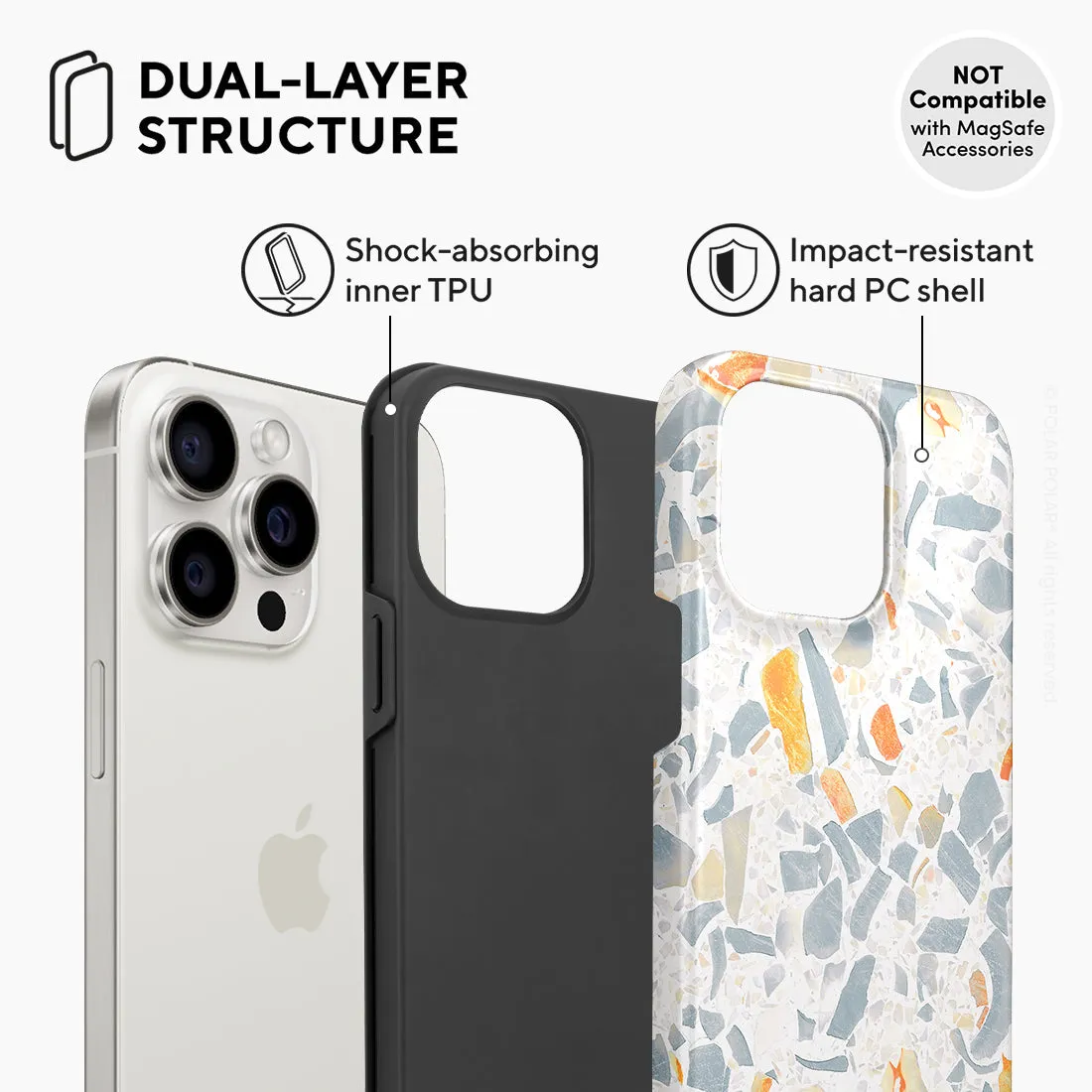 Terrazzo Grey Custom - iPhone 15 Pro Max Case