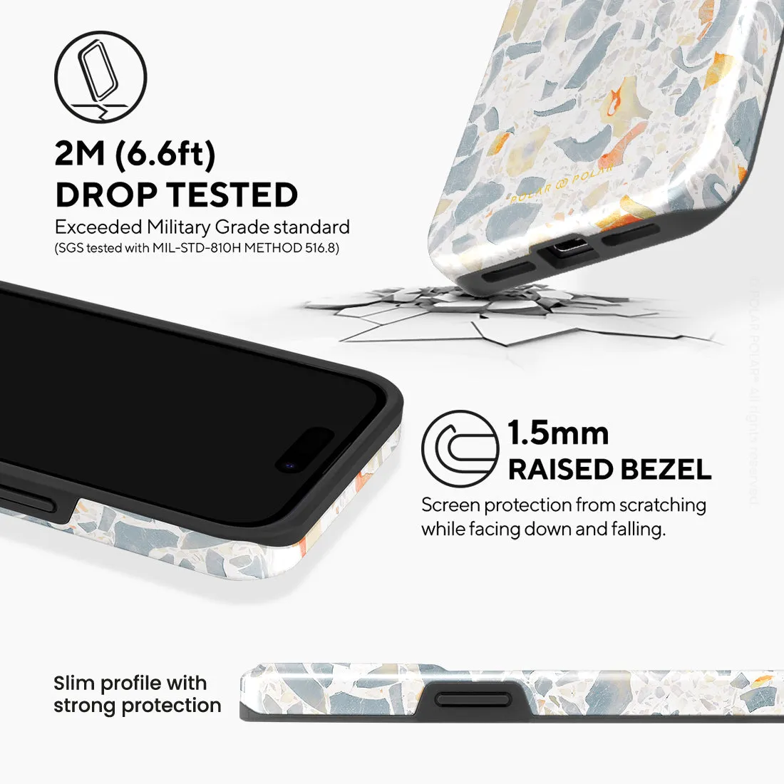 Terrazzo Grey Custom - iPhone 15 Pro Max Case