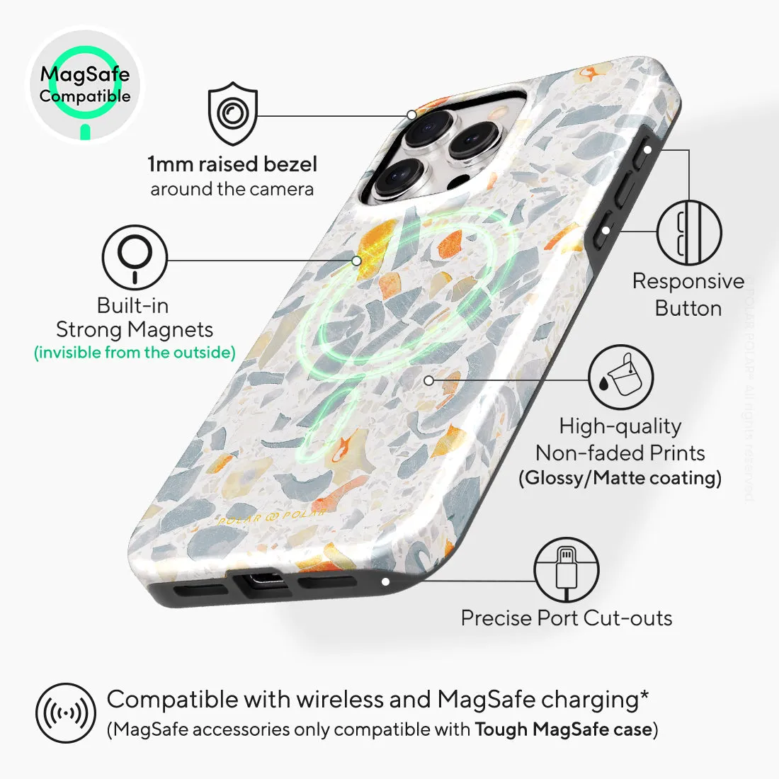 Terrazzo Grey Custom - iPhone 15 Pro Max Case