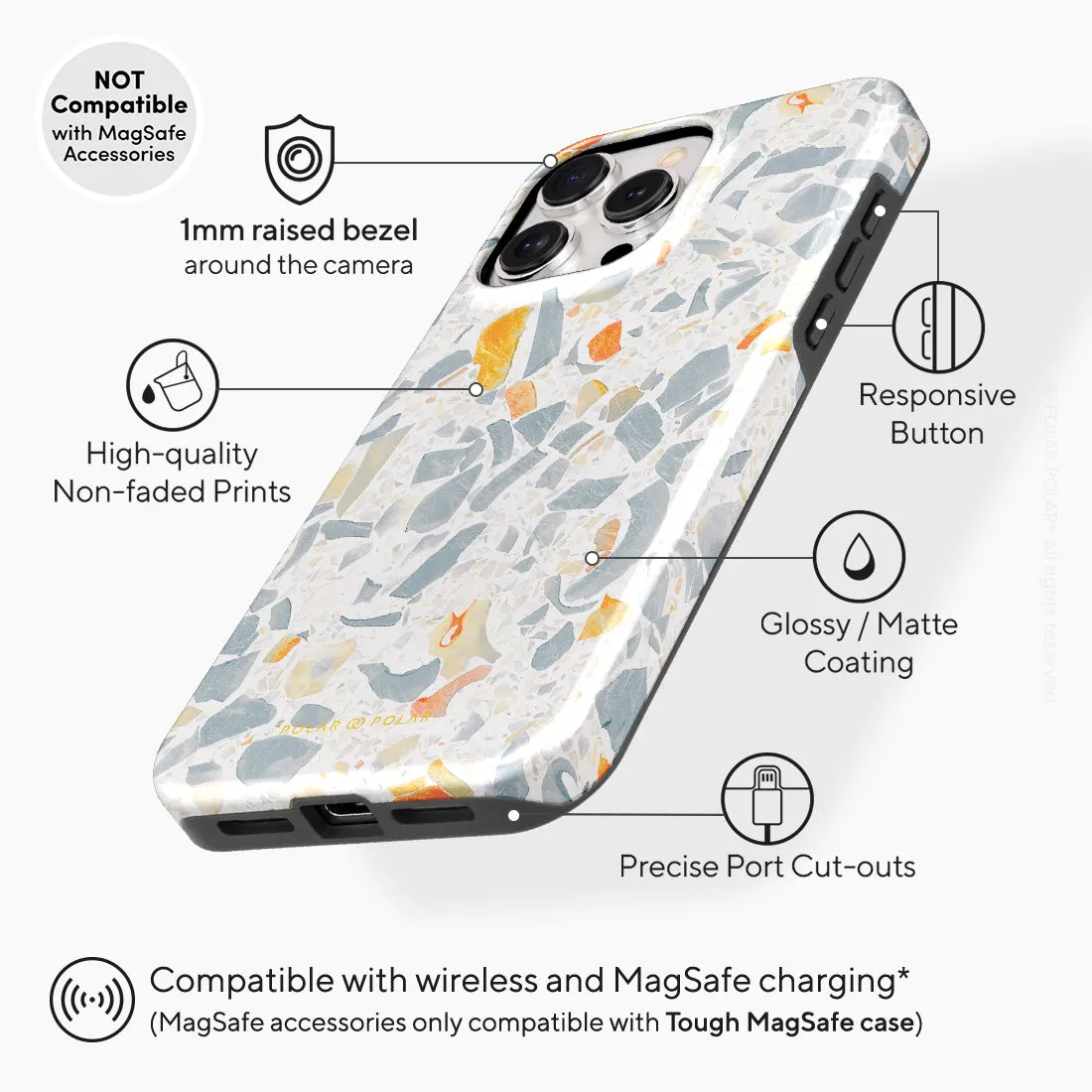 Terrazzo Grey Custom - iPhone 15 Pro Max Case