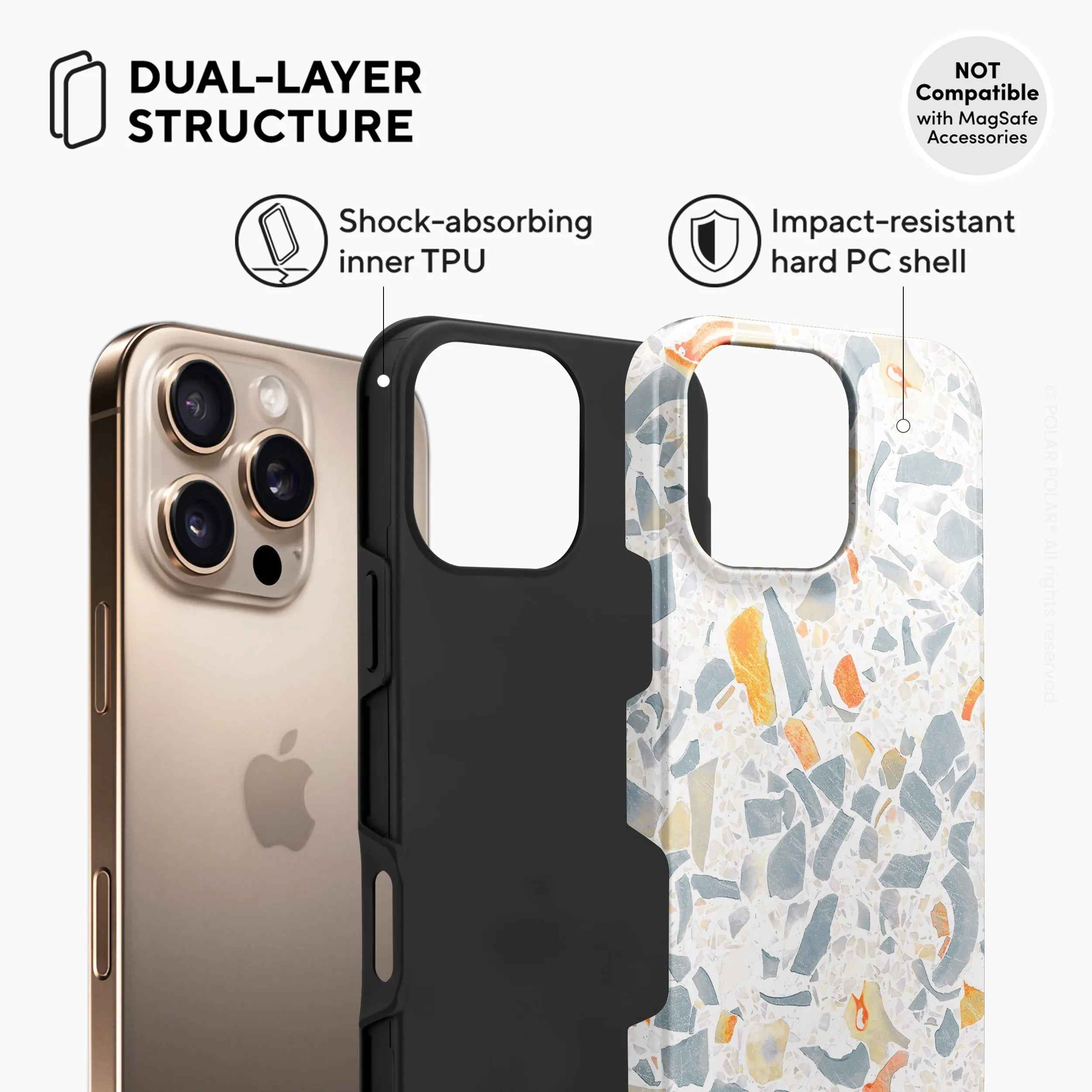 Terrazzo Grey - iPhone 16 Pro Max Case