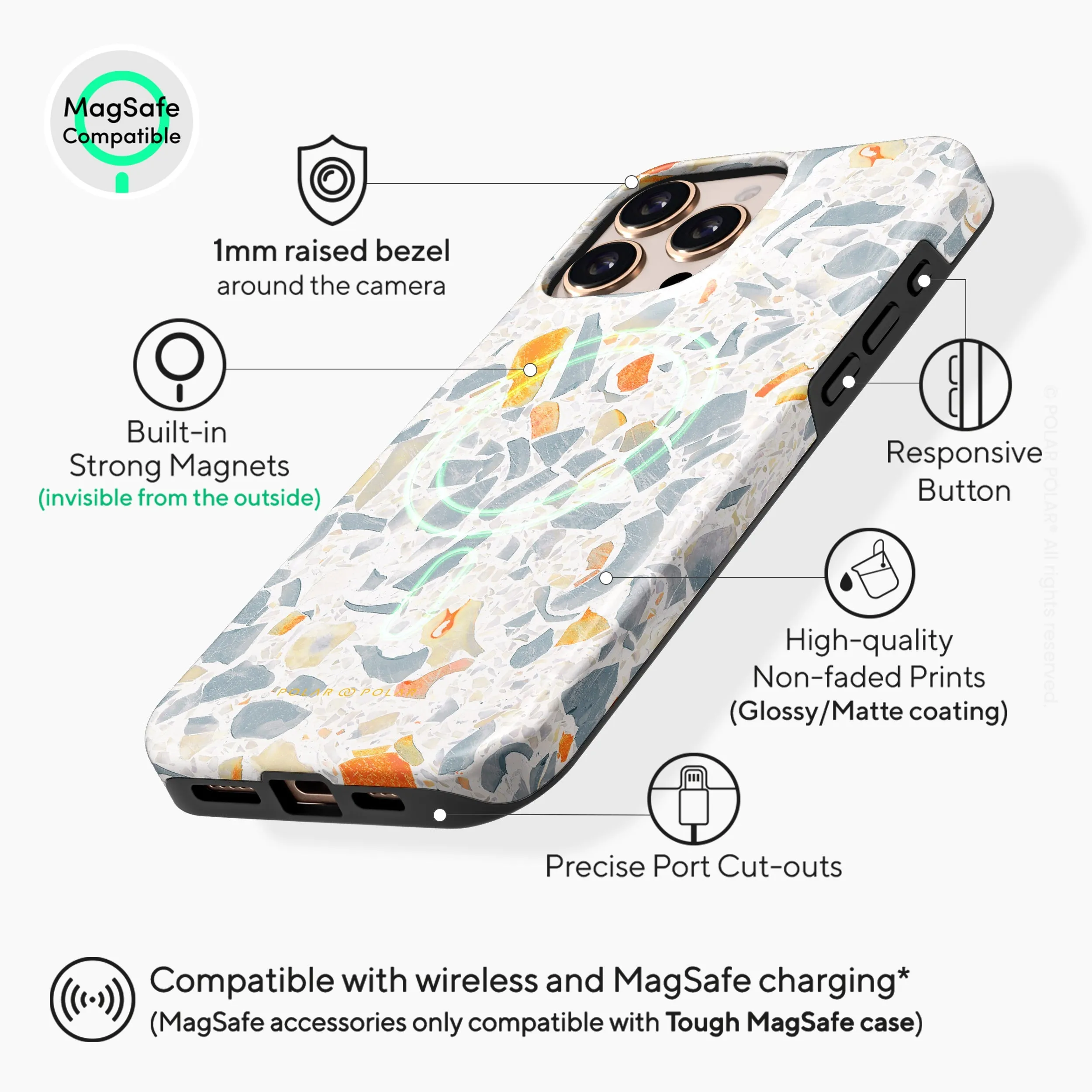 Terrazzo Grey - iPhone 16 Pro Max Case
