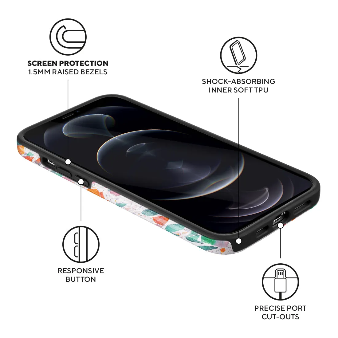 Terrazzo Lake Blue Custom - iPhone 12 Pro Max Case