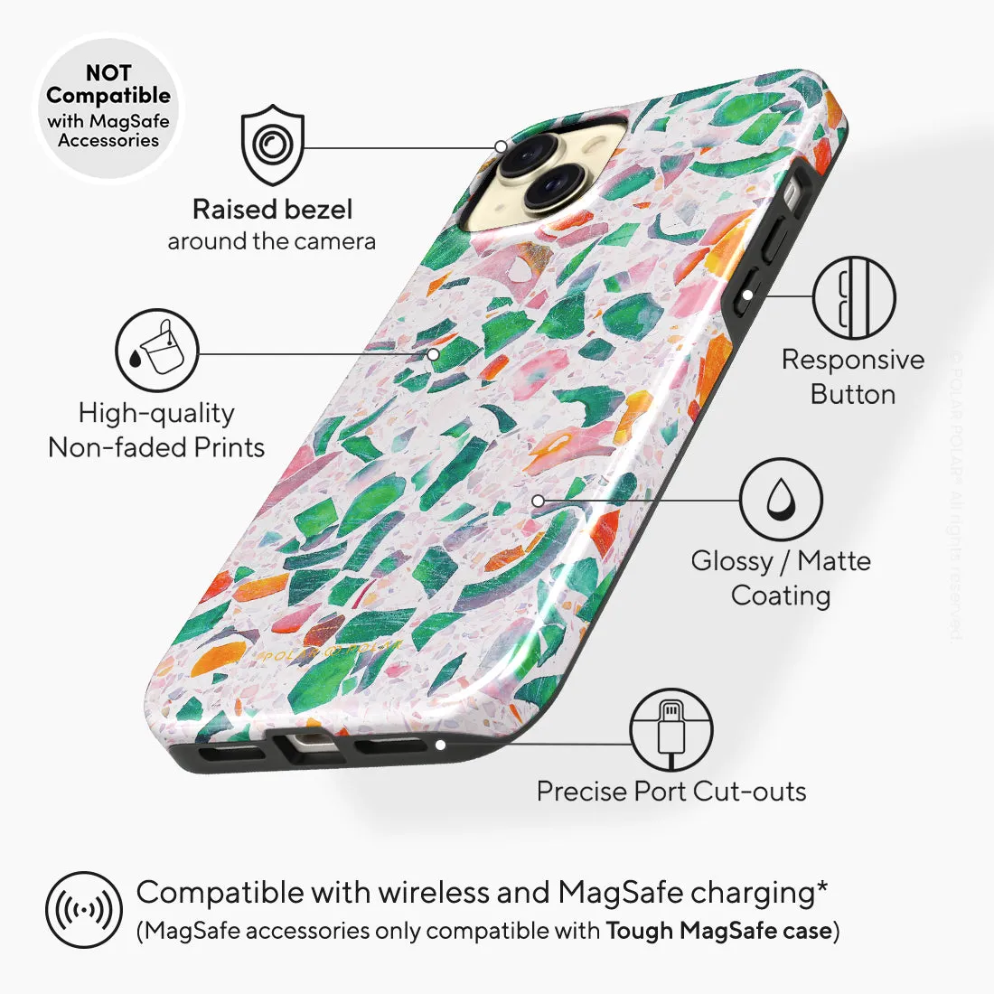 Terrazzo Lake Blue Custom - iPhone 15 Plus Case