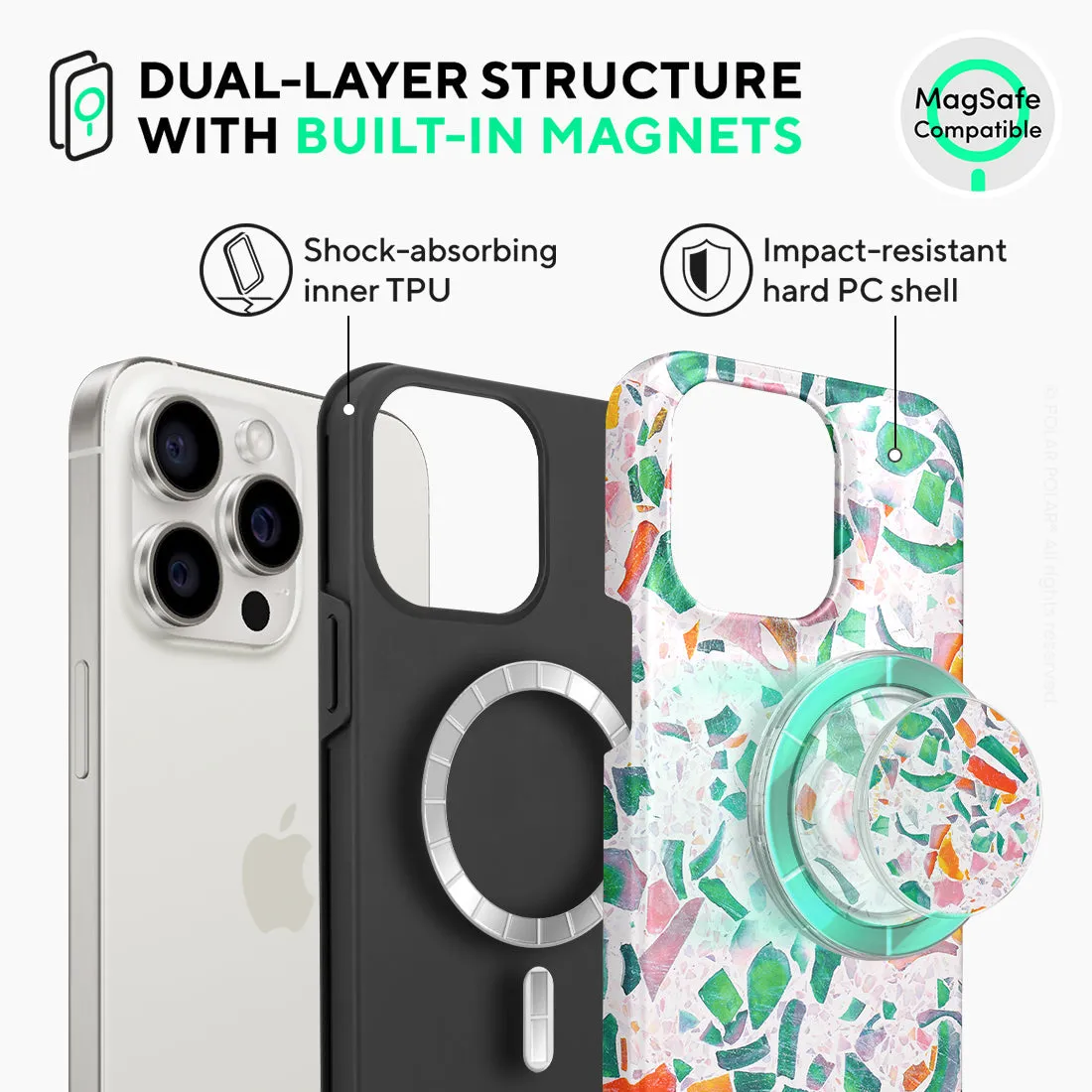 Terrazzo Lake Blue Custom - iPhone 15 Pro Max Case
