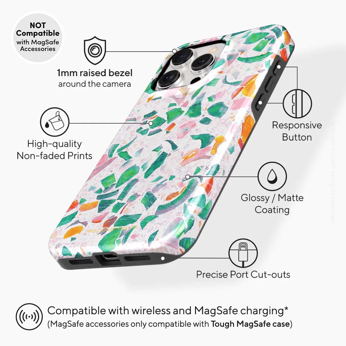 Terrazzo Lake Blue Custom - iPhone 15 Pro Max Case