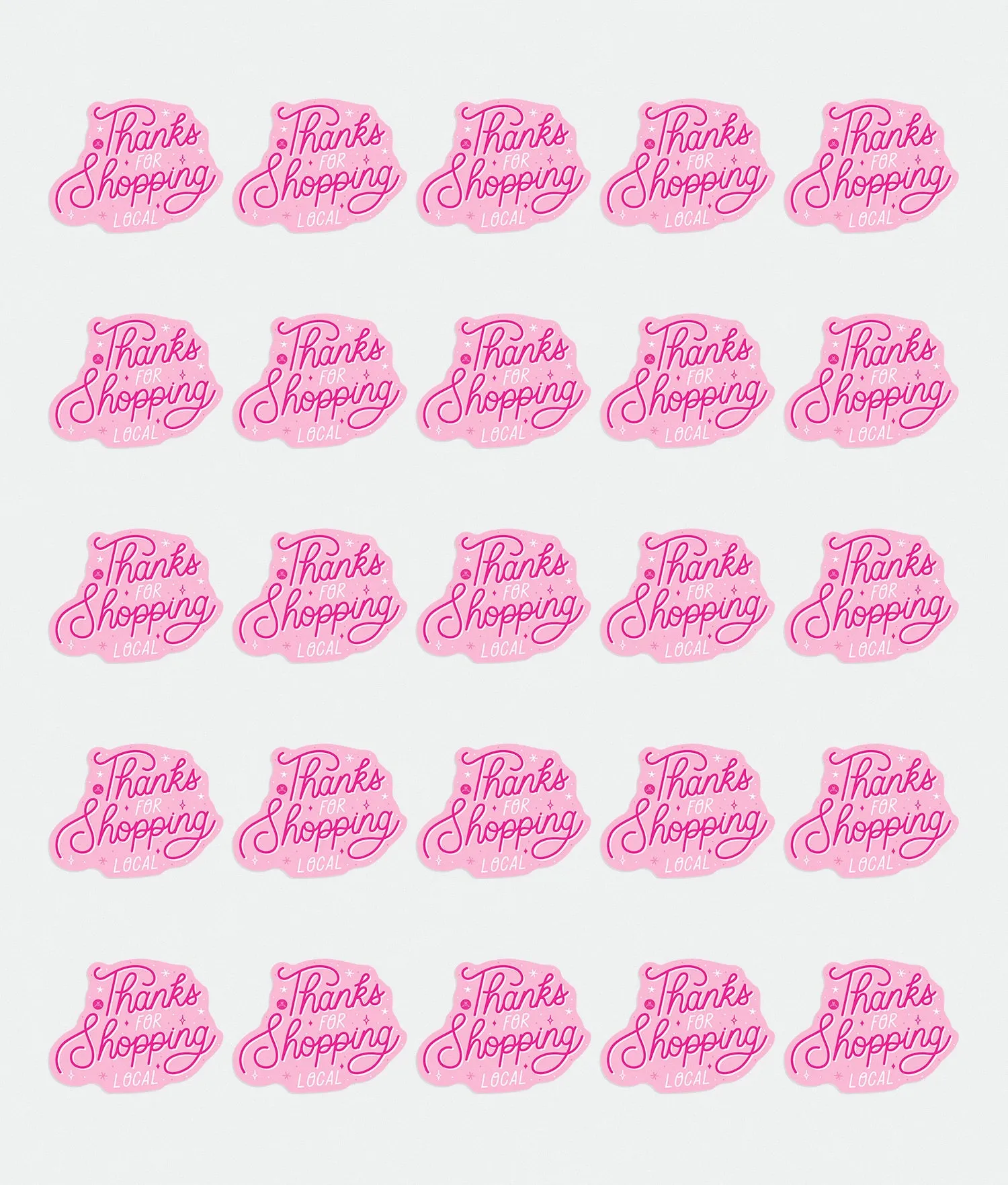 Thank You For Shopping Local sticker pack 25PCs
