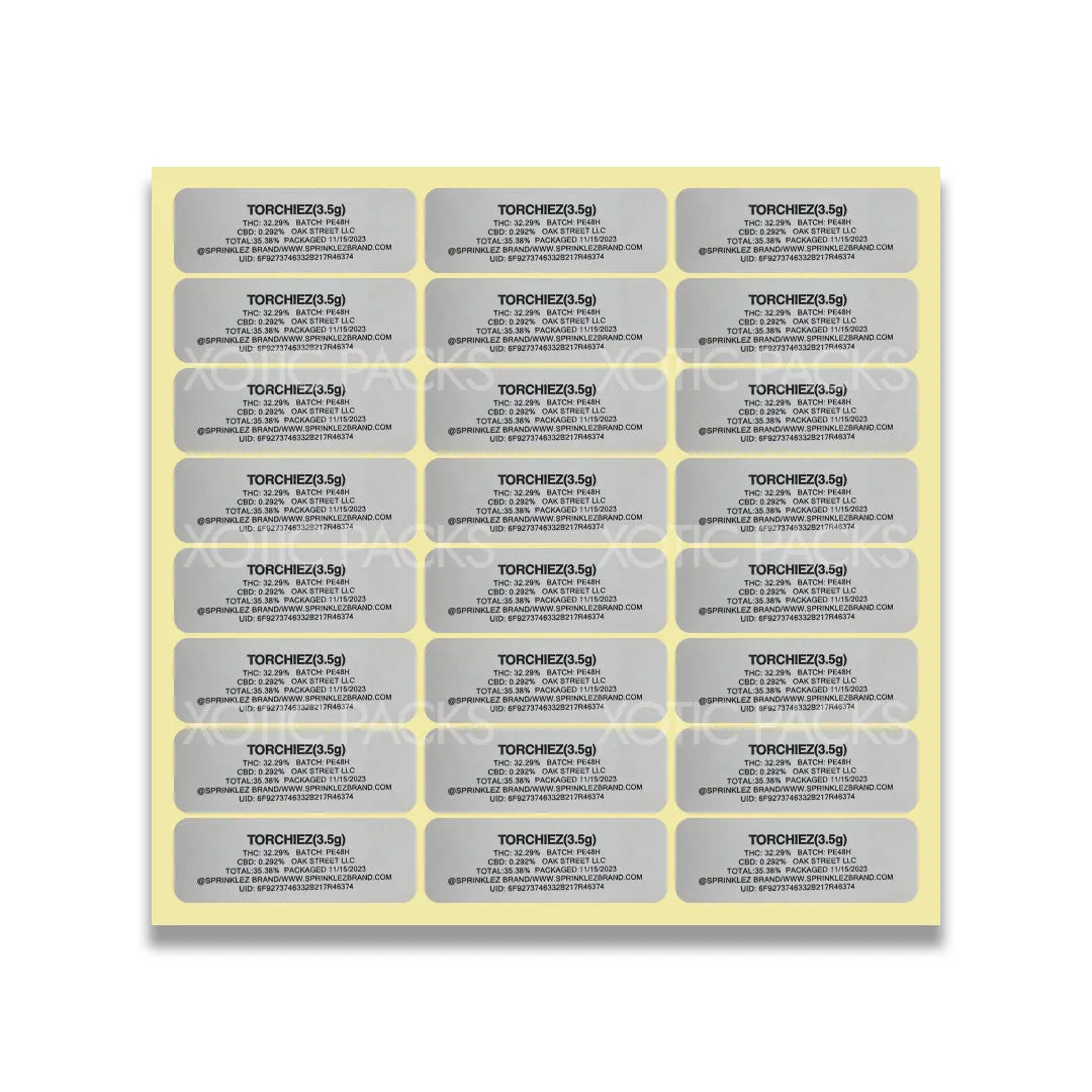 Torchiez Mylar Bag 3.5 Grams with Labels and Stickers