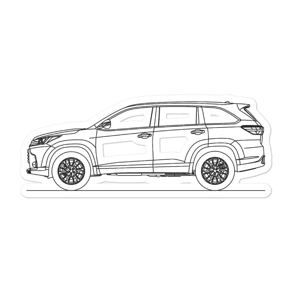 Toyota Highlander XU50 Outline Sticker