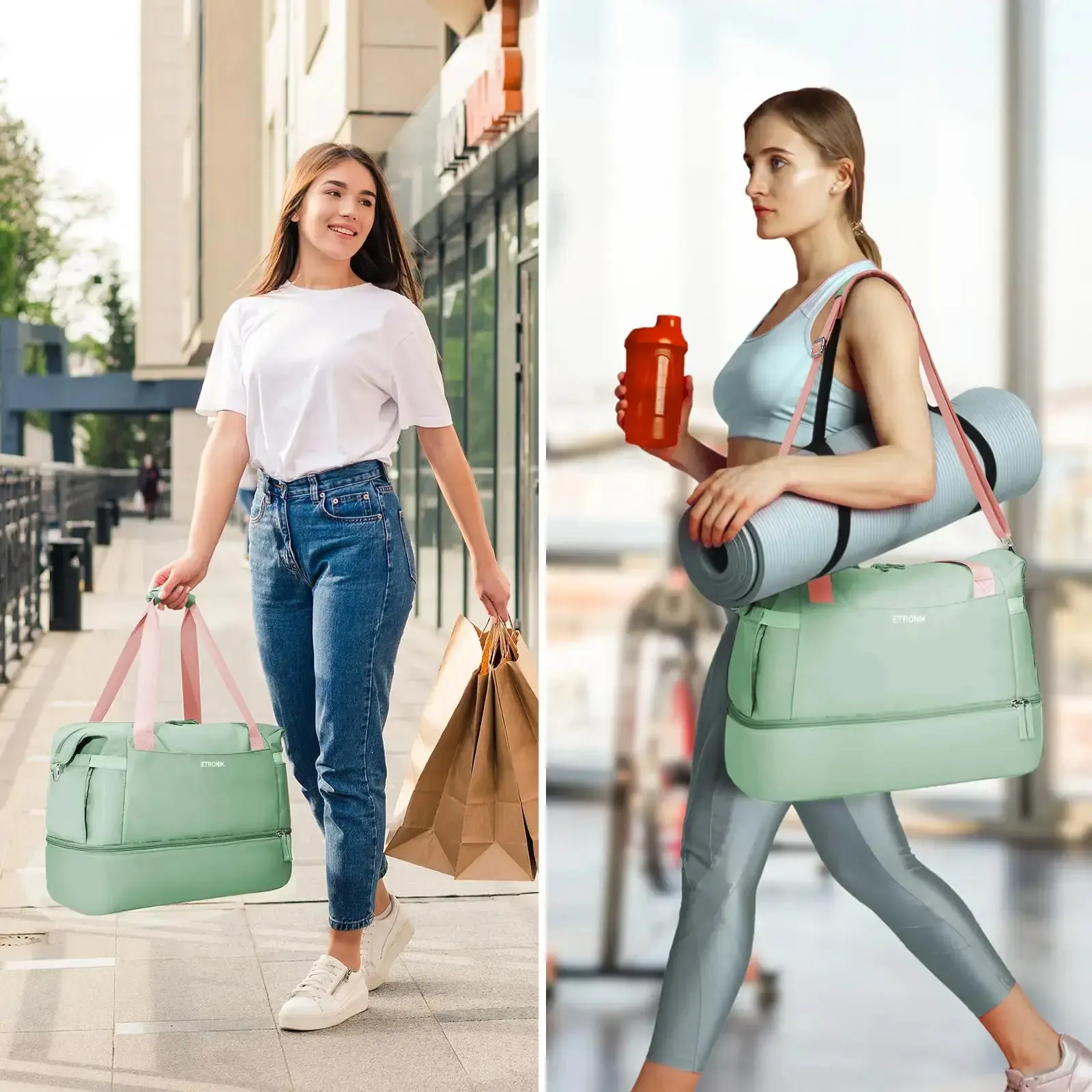 Travel Duffel with USB Port & Shoe Area