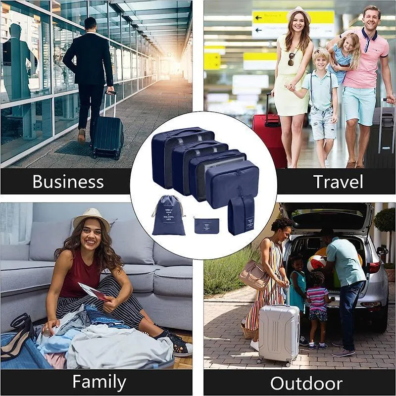 Travel Luggage Organiser Set 7PCS 6Colours Storage Bags