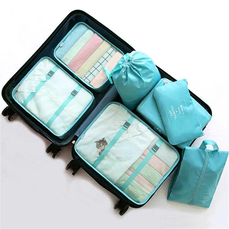Travel Luggage Organiser Set 7PCS 6Colours Storage Bags