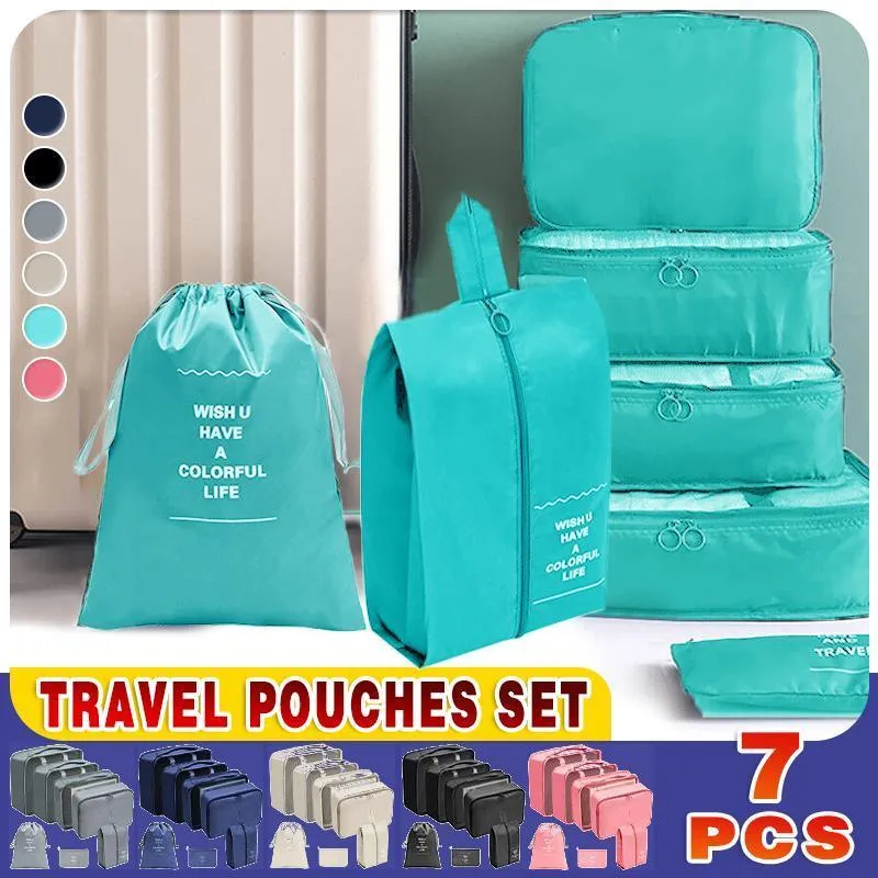 Travel Luggage Organiser Set 7PCS 6Colours Storage Bags