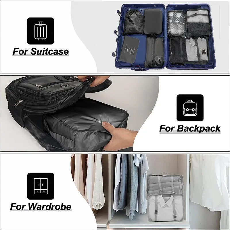 Travel Luggage Organiser Set 7PCS 6Colours Storage Bags