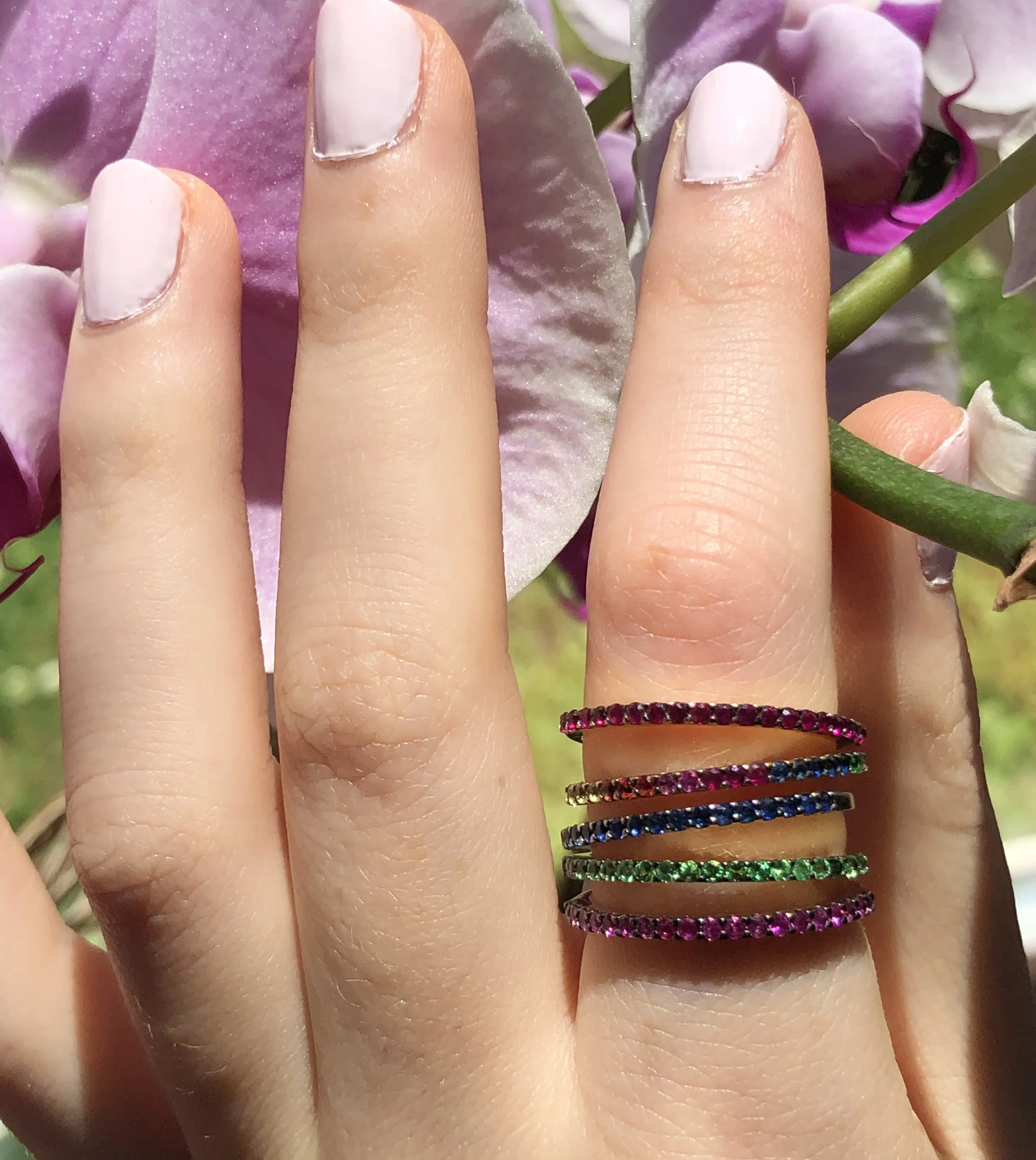 Tsavorite Stackable Band