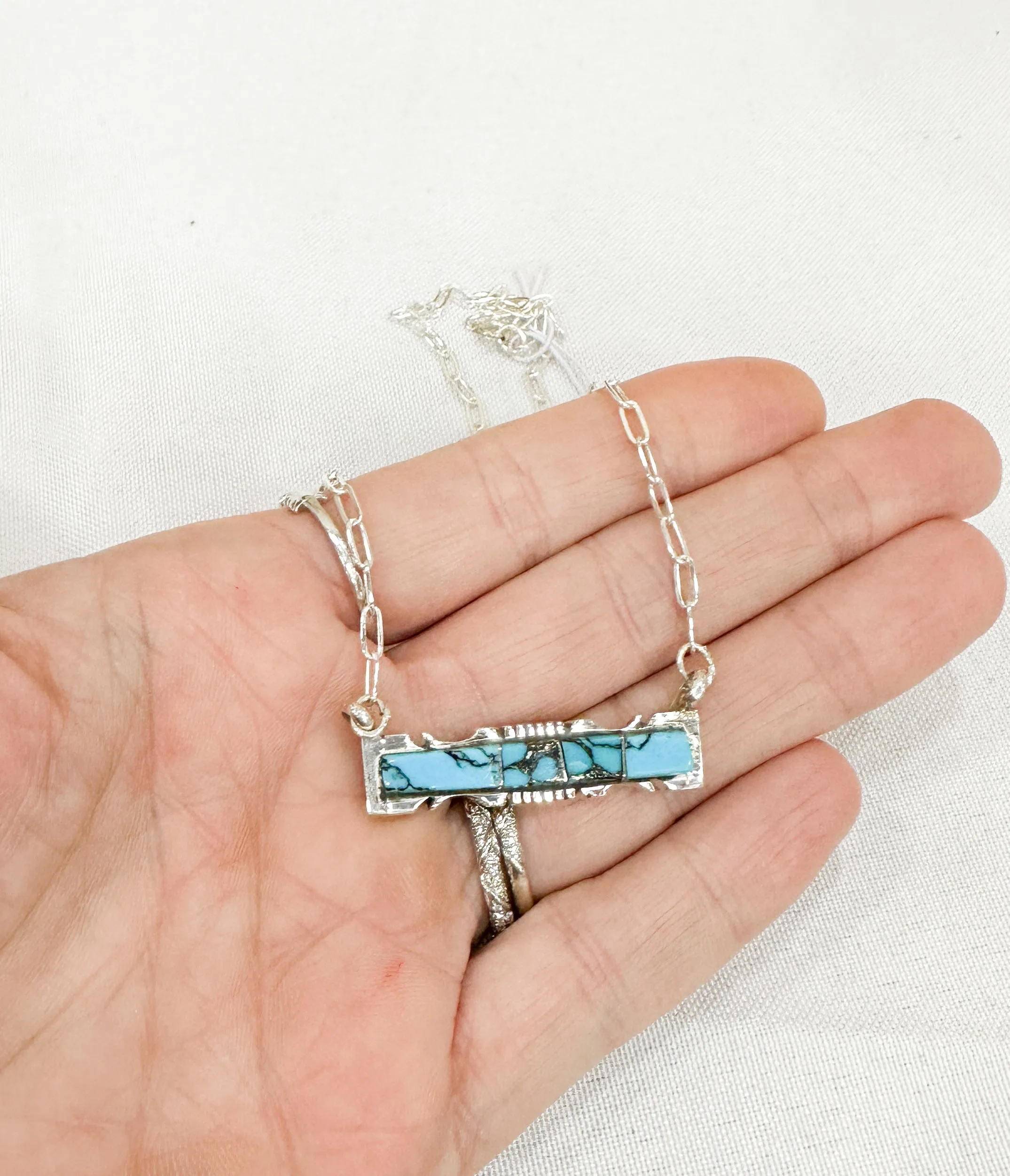 Turquoise Fancy Bar Necklace