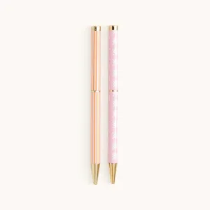 Twist Pen Set - Cabana Stripe & Blush Block