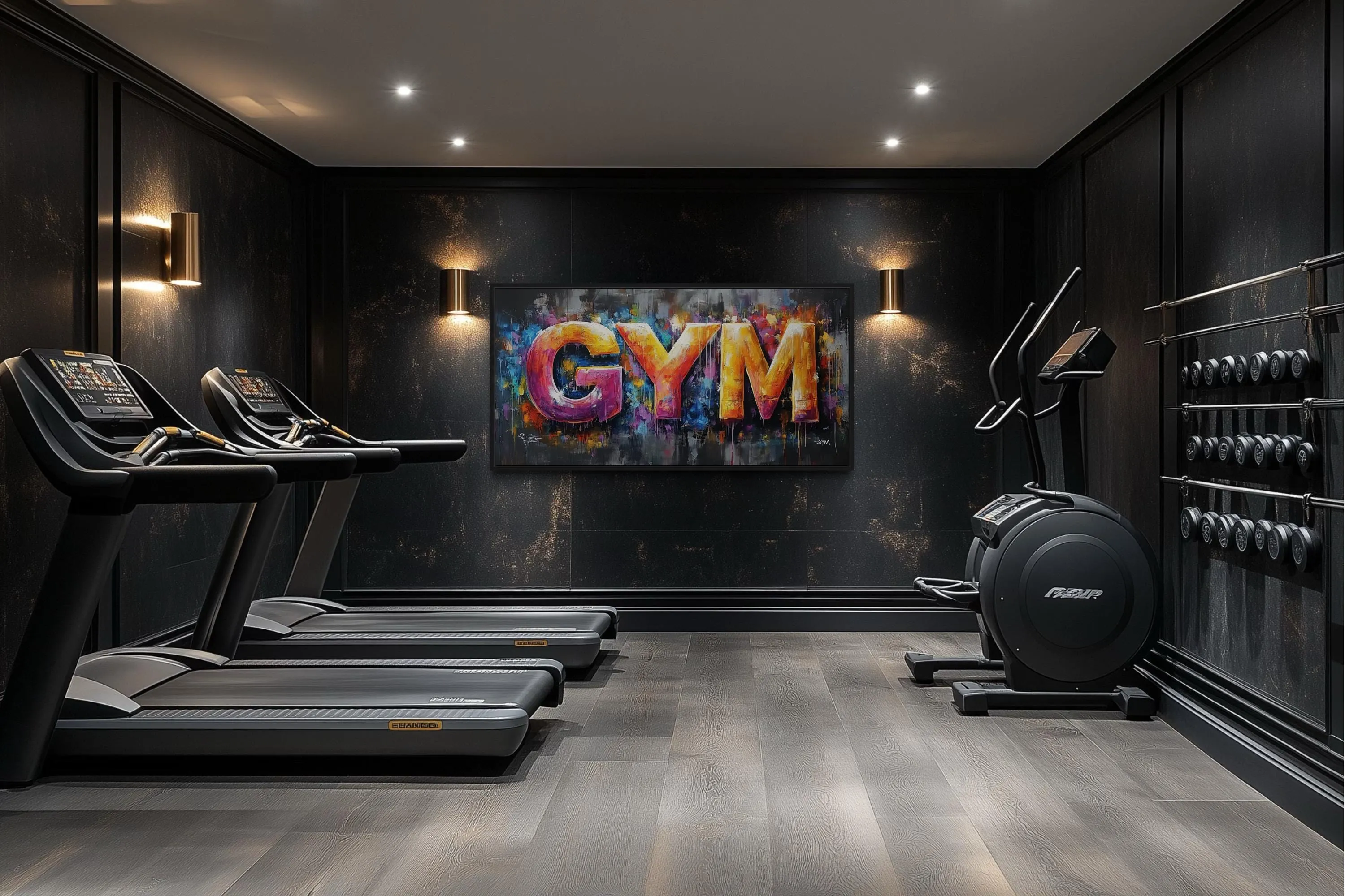 Typography Graffiti Painting Of the Word Gym Motivational Gym Wall Art
