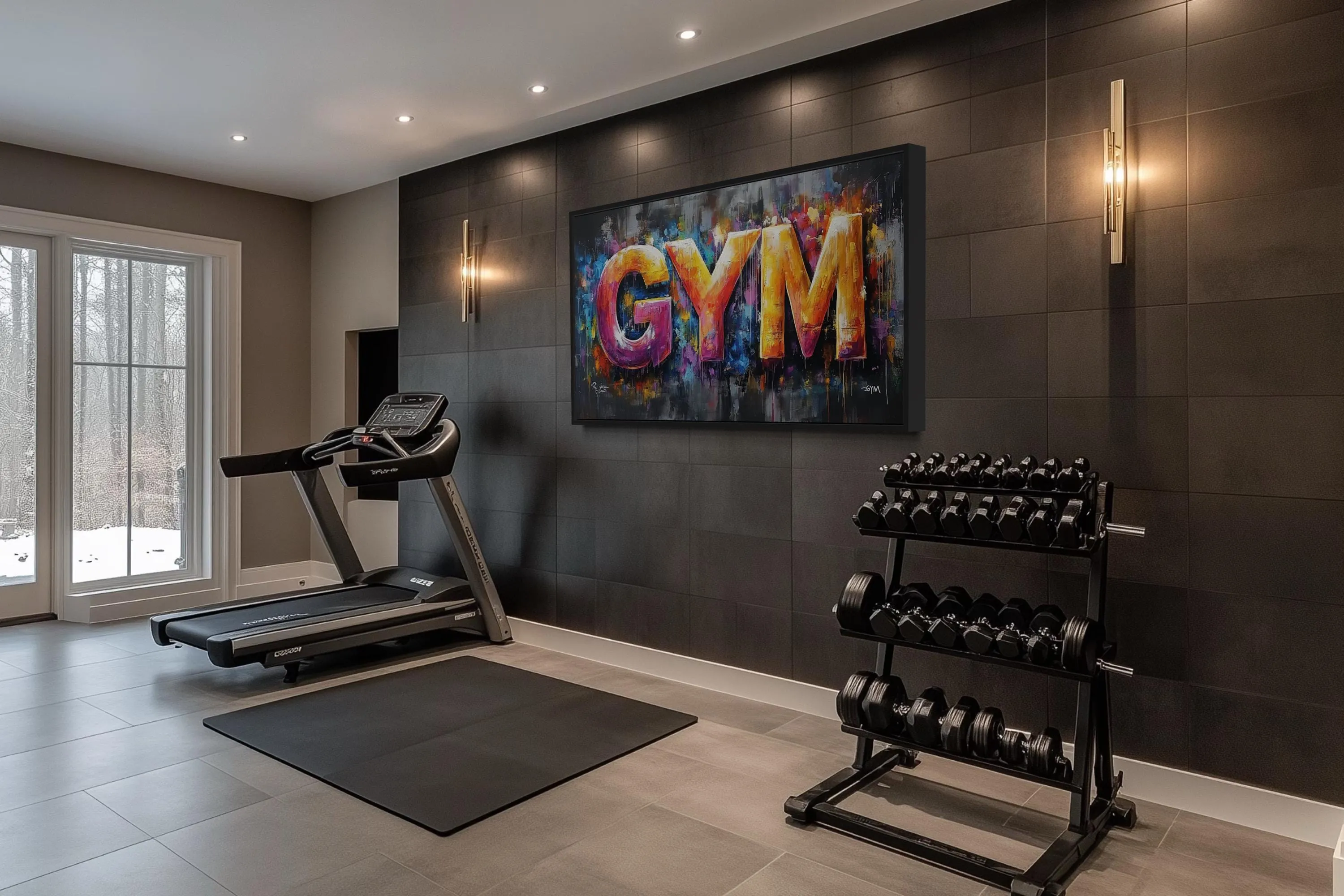 Typography Graffiti Painting Of the Word Gym Motivational Gym Wall Art