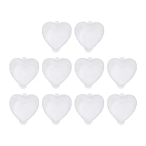 ULTNICE 100PCS 50ML PP Plastic Storage Transparent Heart Shaped Spice Storage Leak Proof Container with Lid