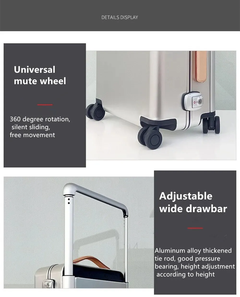 Upright UV Blocking Carry-On Spinner Case Travel Box, Silver, 20 inches