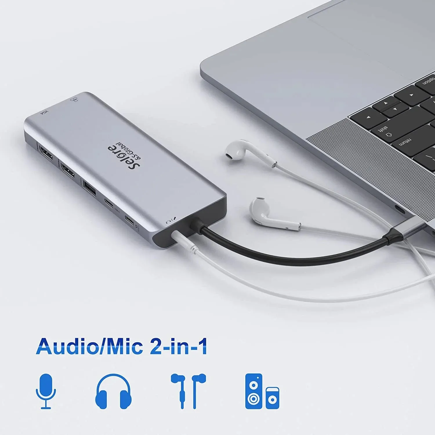 USB C Docking Station for Laptop Dual Monitors, Upgrade14 in 1 Triple Monitor Docking Station Display USB C Hub Dual HDMI Adapter Dongle Triple 4K Docking Station for Dell/Hp/Surface/Macbook