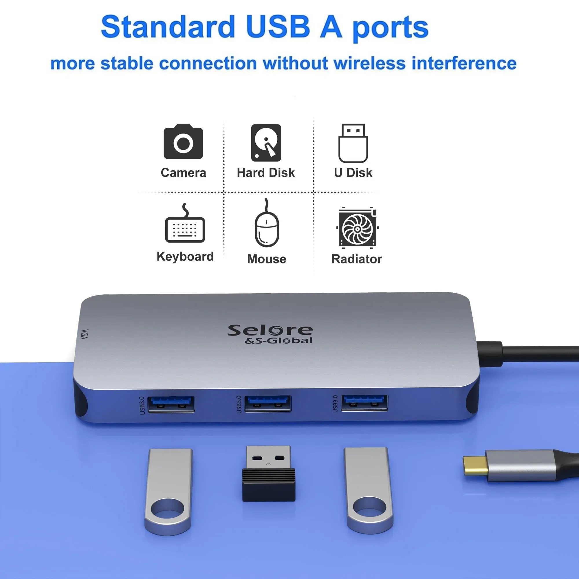 USB-C Dual Monitor Laptop Docking Station with Multiport USB-C Hub