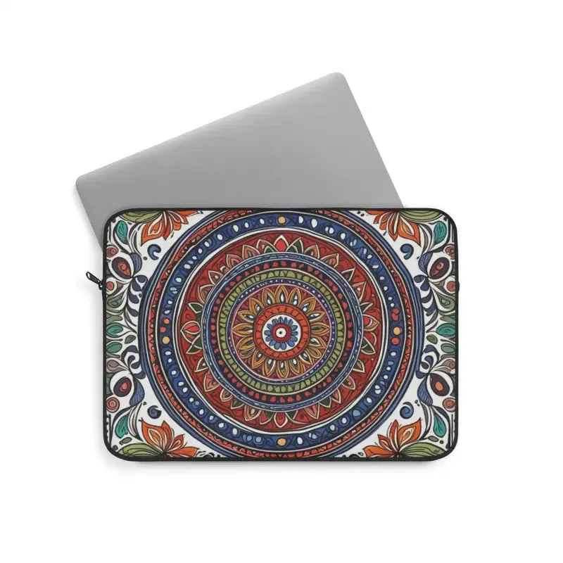 Vibrant Pattern Laptop Sleeve Plush Fleece Interior