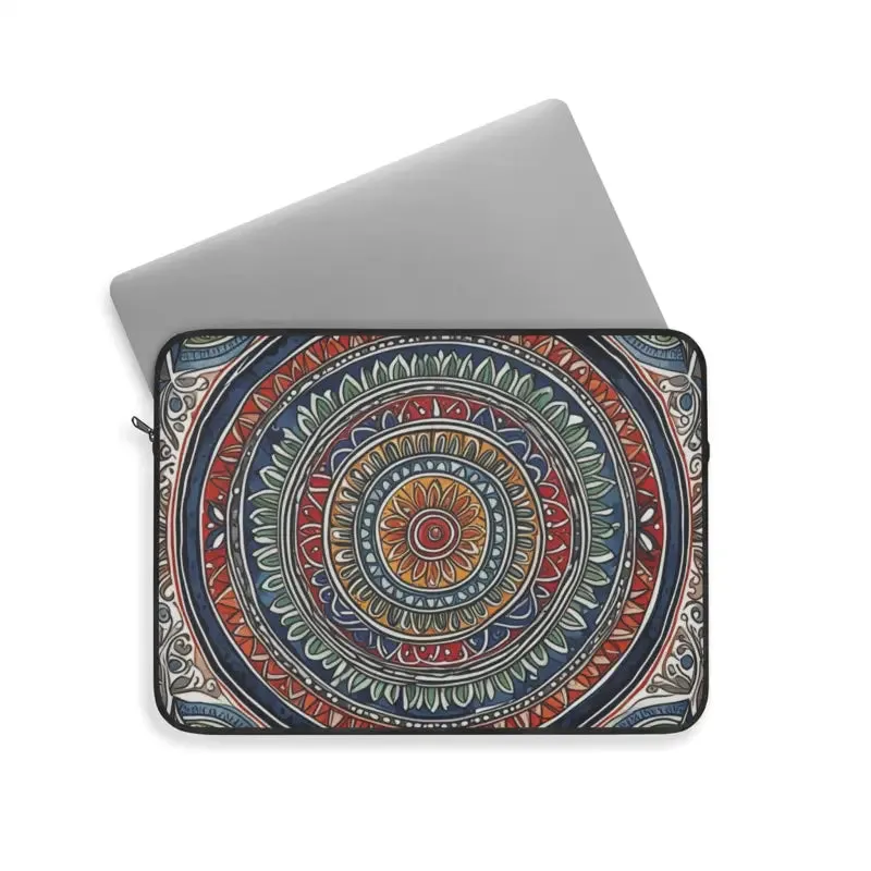 Vibrant Pattern Laptop Sleeve Plush Fleece Interior