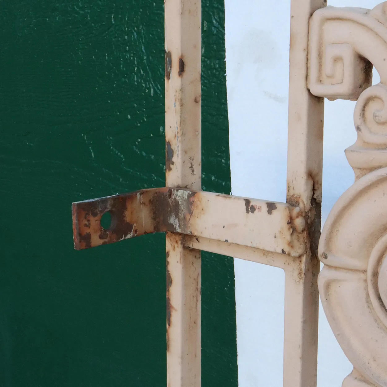 Vintage American Art Deco Painted Cast Iron Fitzsimons Hospital Window Grille