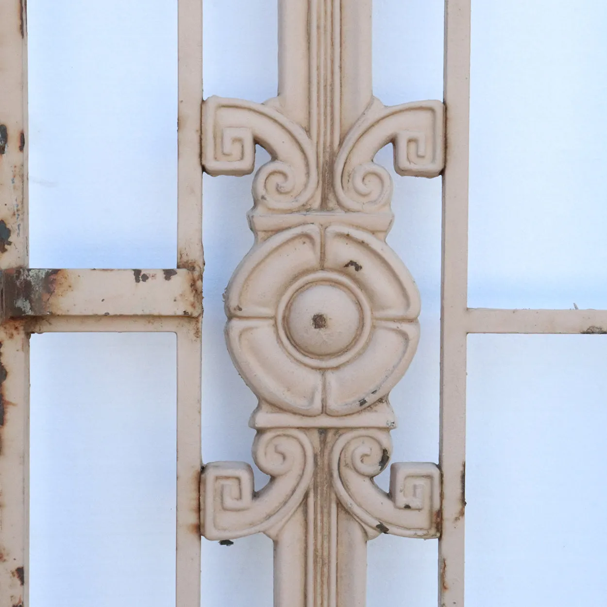 Vintage American Art Deco Painted Cast Iron Fitzsimons Hospital Window Grille