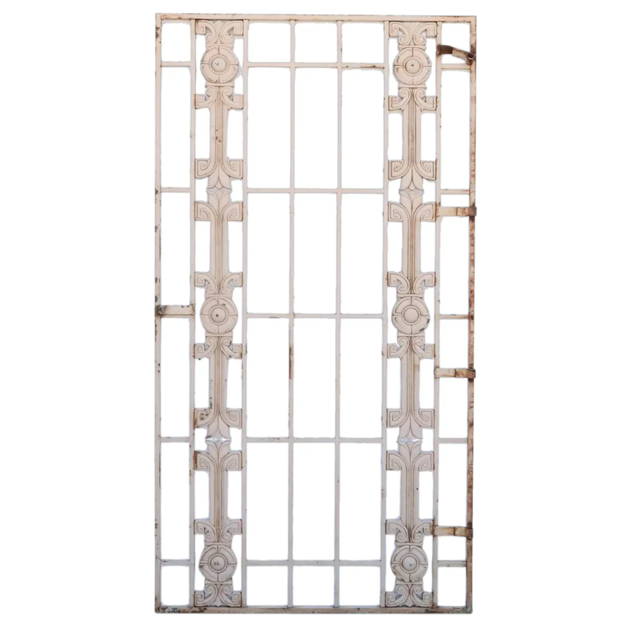 Vintage American Art Deco Painted Cast Iron Fitzsimons Hospital Window Grille