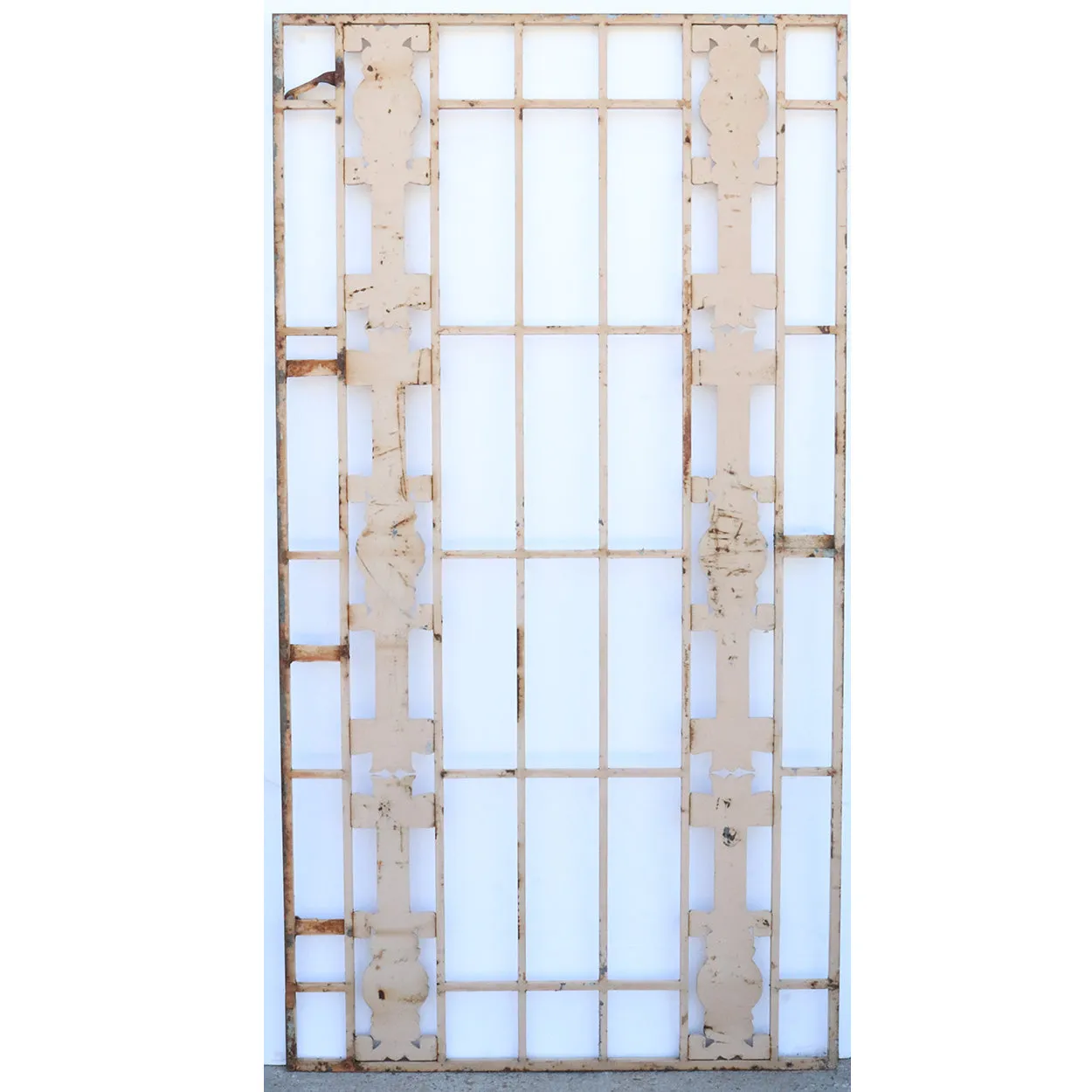Vintage American Art Deco Painted Cast Iron Fitzsimons Hospital Window Grille