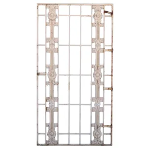 Vintage American Art Deco Painted Cast Iron Fitzsimons Hospital Window Grille