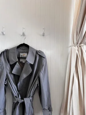 Vintage London fog grey/blue trench l/xl
