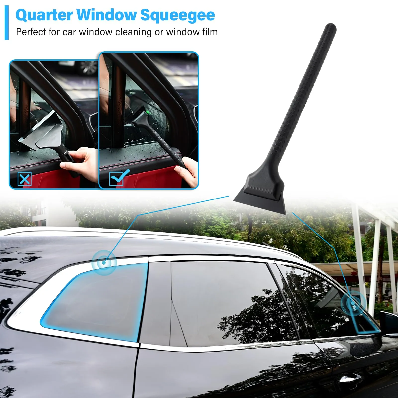 Vinyl Wrap Tool Window Tint Kit,Car Window Tint Application Kit with Small Rubber Squeegee, Vinyl Squeegee,Shank Gasket squeegee,Mini Quarter Squeegee for Car Wrapping,Window Tinting