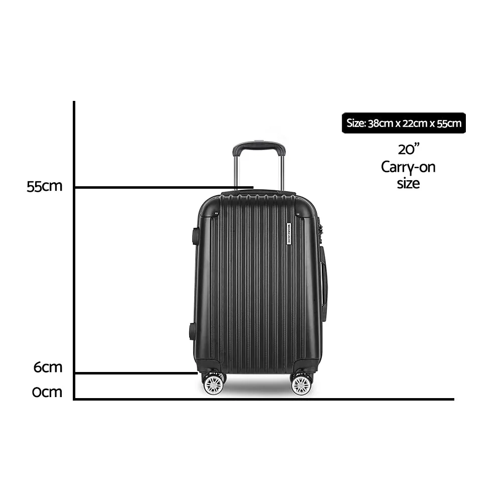 Wanderlite 20 Luggage Trolley Travel Suitcase Set Hard Case Shell Lightweight"