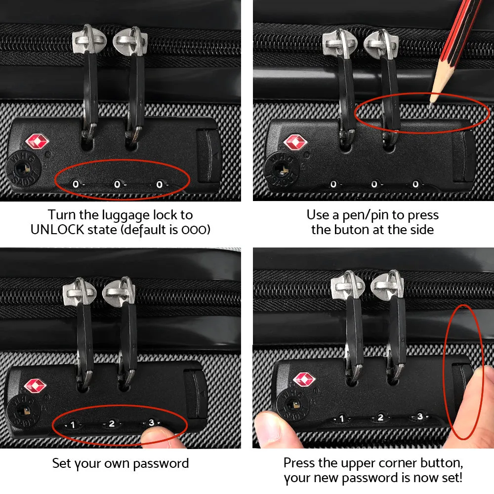 Wanderlite 20 Luggage Trolley Travel Suitcase Set Hard Case Shell Lightweight"
