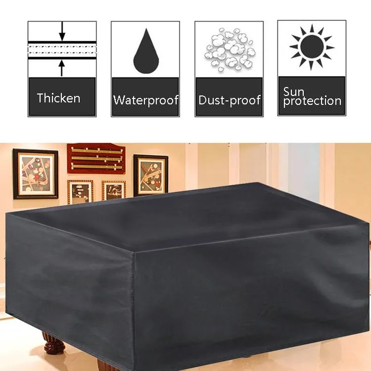 Water-Repellent Billiard Table Cover - 287X155X82Cm - Black