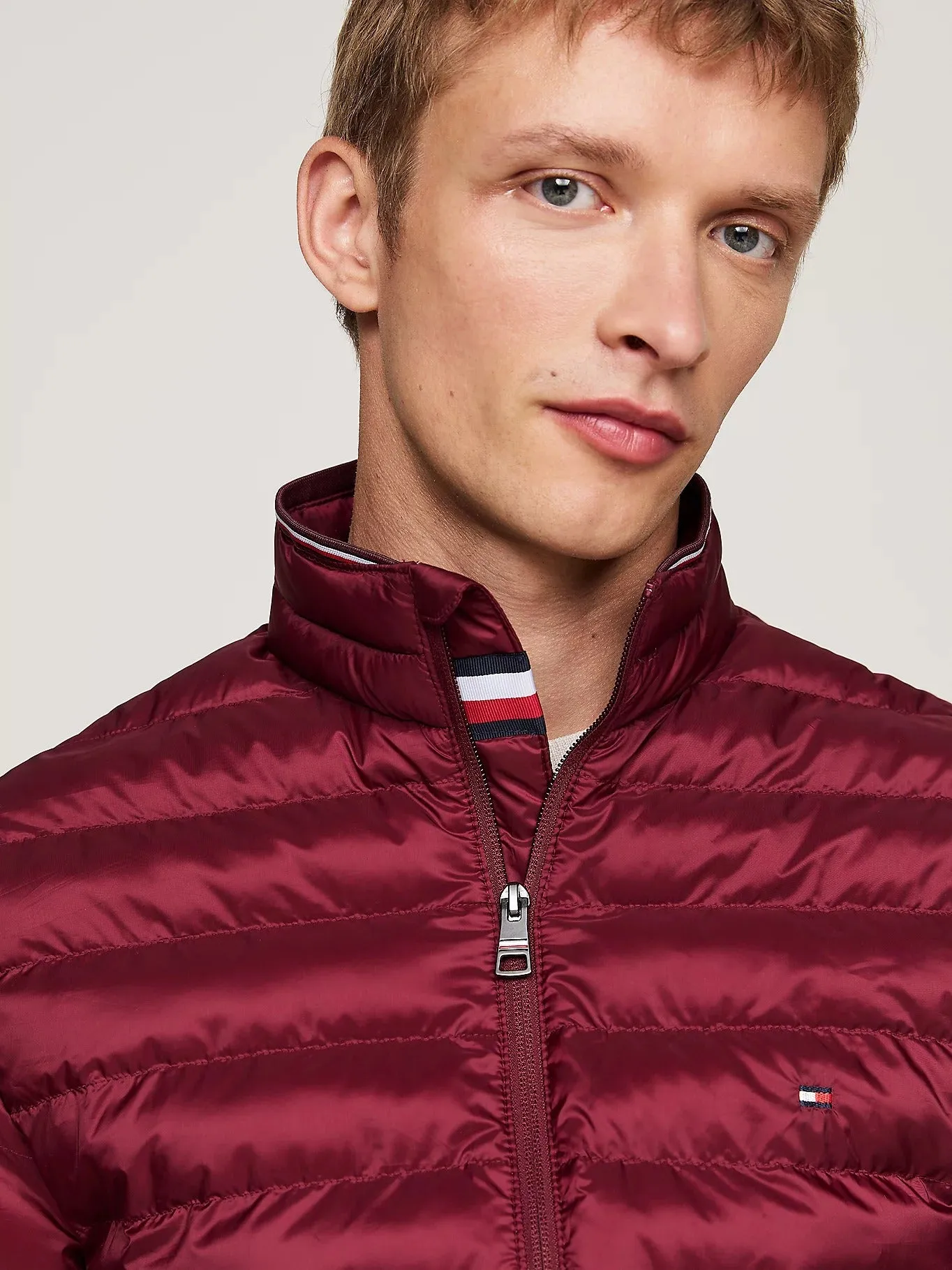 Water Repellent Packable Padded Jacket in Rouge