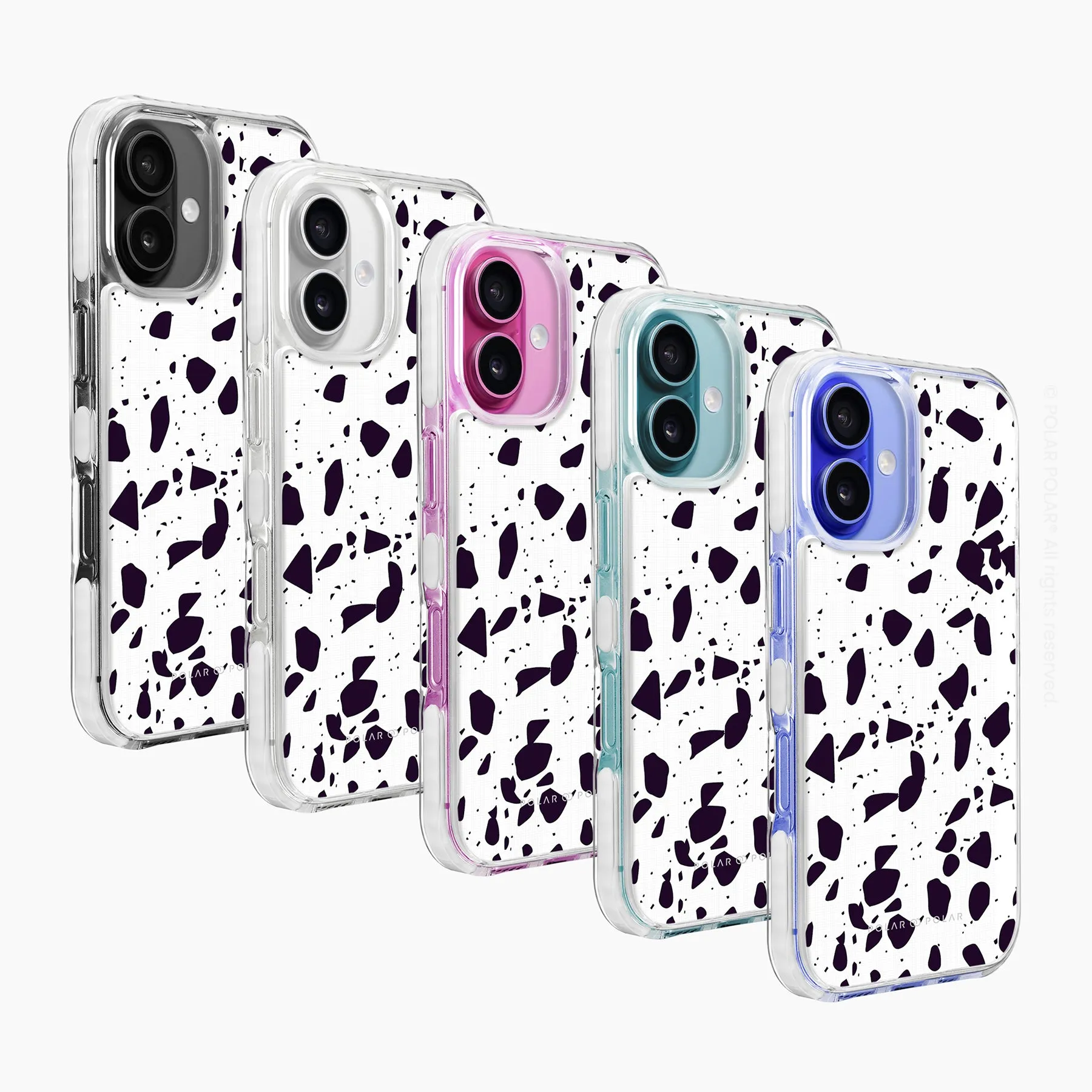 White Rocky Road Terrazzo - iPhone 16 Clear Bumper MagSafe Case