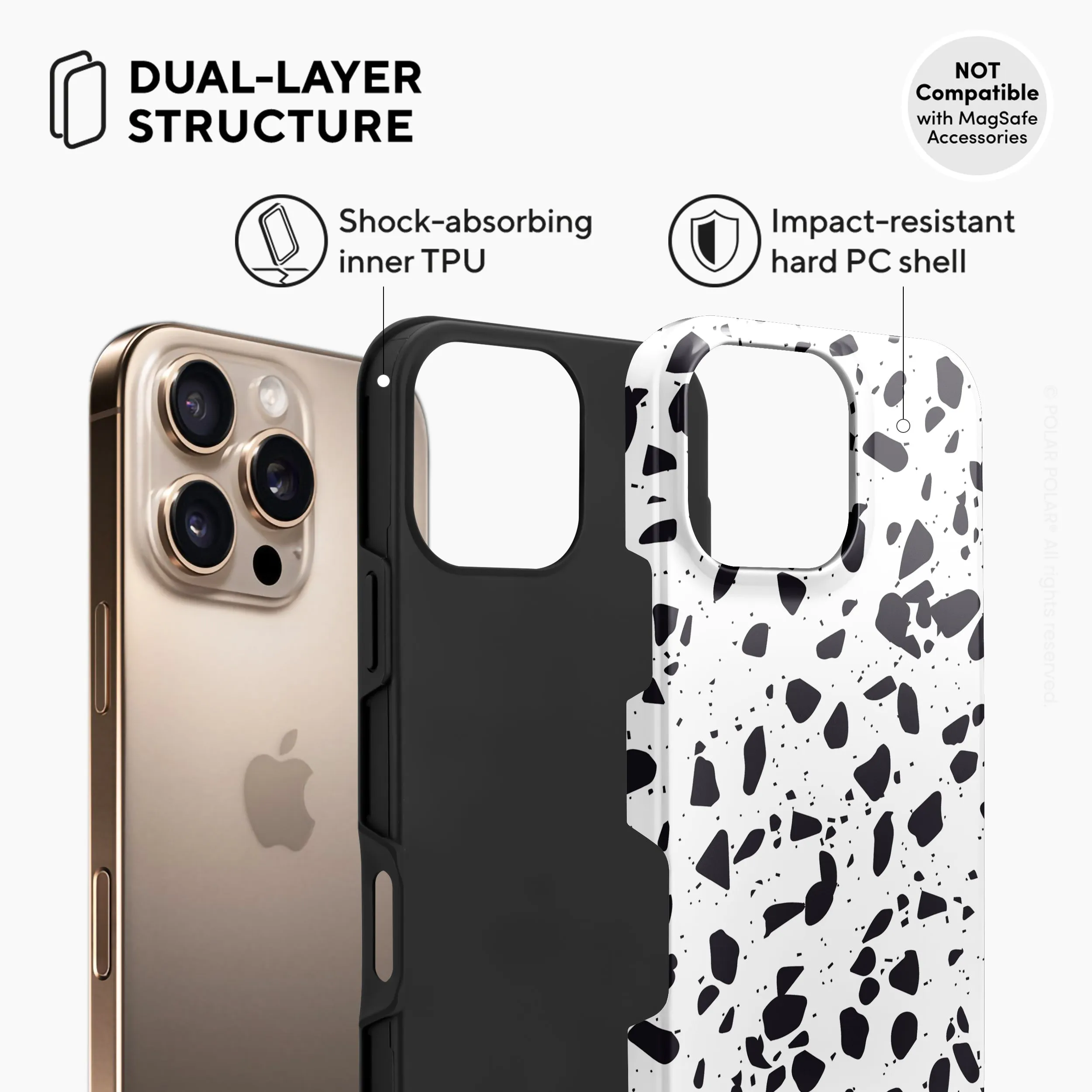 White Rocky Road Terrazzo - iPhone 16 Pro Max Case