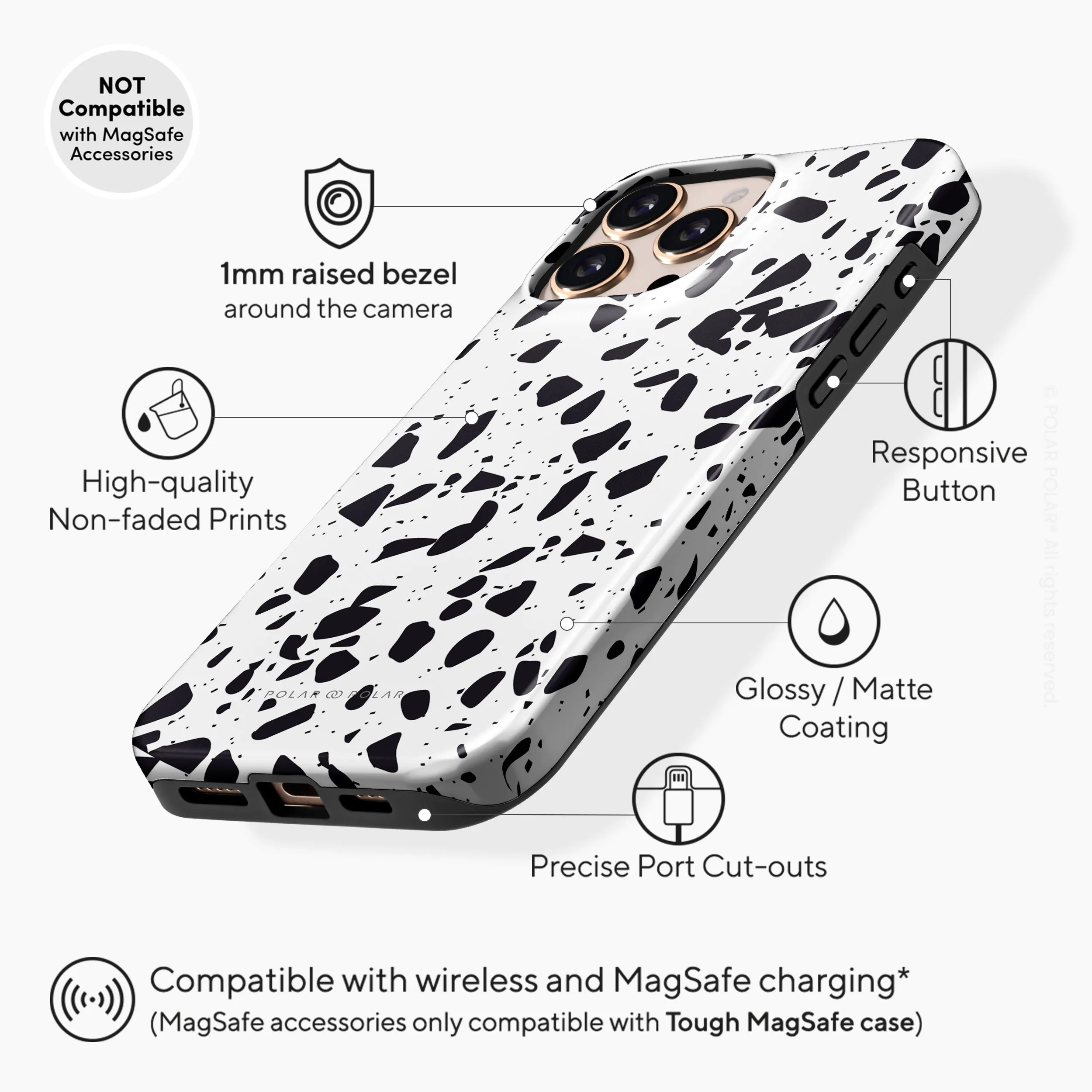 White Rocky Road Terrazzo - iPhone 16 Pro Max Case